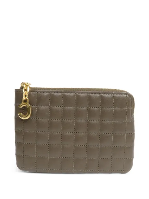Celine Pre-Owned logo-charm quilted coin purse Green 10B823