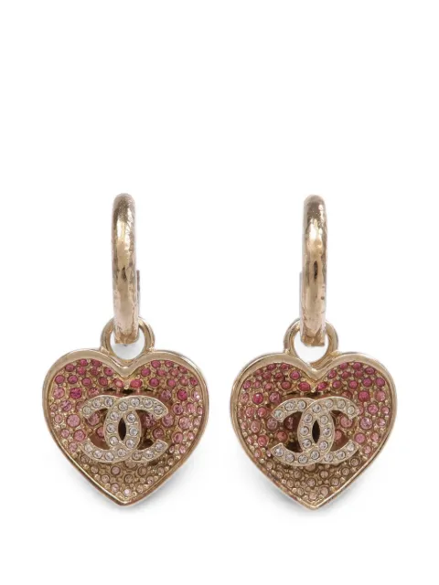 CHANEL Pre-Owned CC heart earrings Gold ABA404
