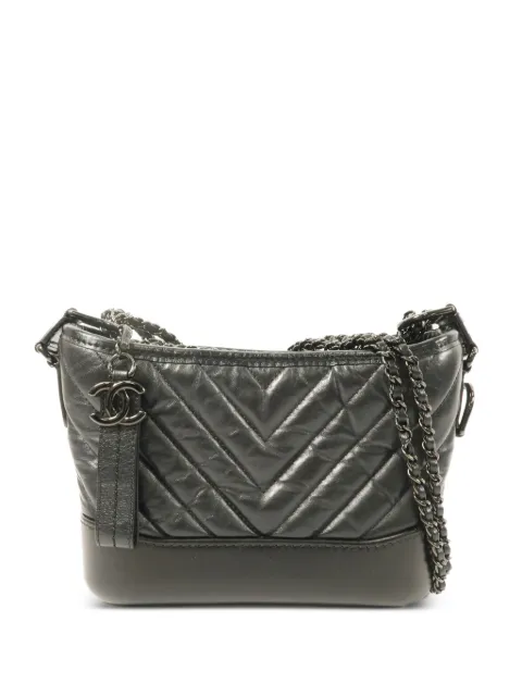 CHANEL Pre-Owned small Gabrielle chevron-quilted shoulder bag Black GABRIELLESMALLSOBLACK