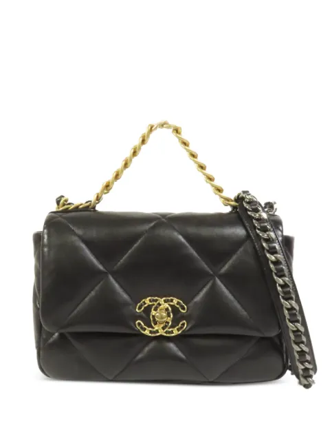 CHANEL Pre-Owned small Chanel 19 diamond-quilted shoulder bag Black CHANEL19SMALL