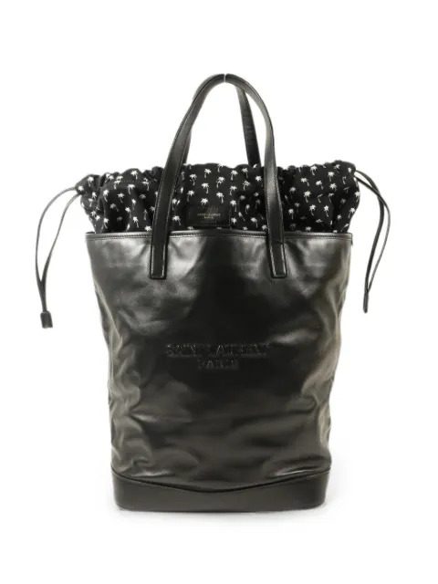 Saint Laurent Pre-Owned Teddy drawstring tote bag Black GAB572673