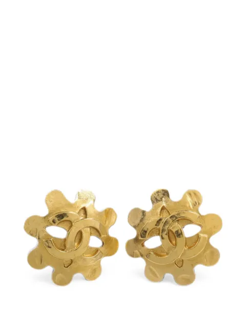 CHANEL Pre-Owned CC flower clip-on earrings Gold VINTAGECLIPONEARRING
