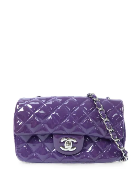 CHANEL Pre-Owned CC turn-lock leather shoulder bag Purple MINICLASSIC20