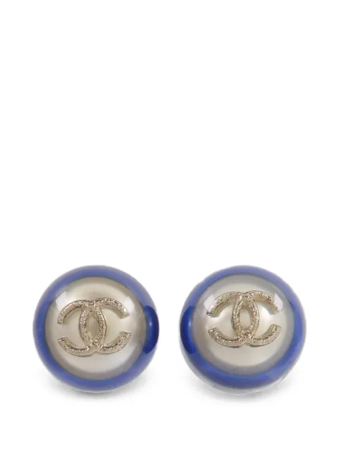 CHANEL Pre-Owned CC round earrings Neutrals A58833