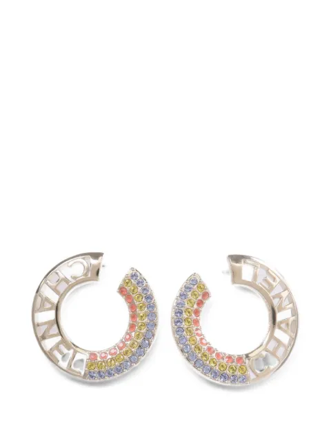 CHANEL Pre-Owned CC crystal-embellished earrings Gold EARRING