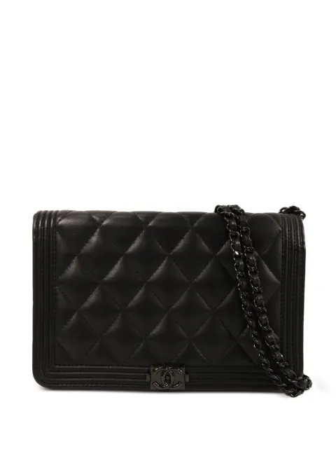 CHANEL Pre-Owned Boy CC diamond-quilted shoulder bag Black A80287