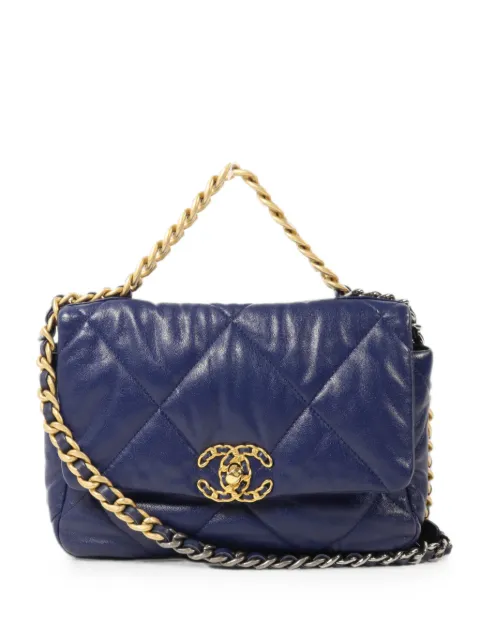 CHANEL Pre-Owned C19 CC turn-lock shoulder bag Blue AS1160