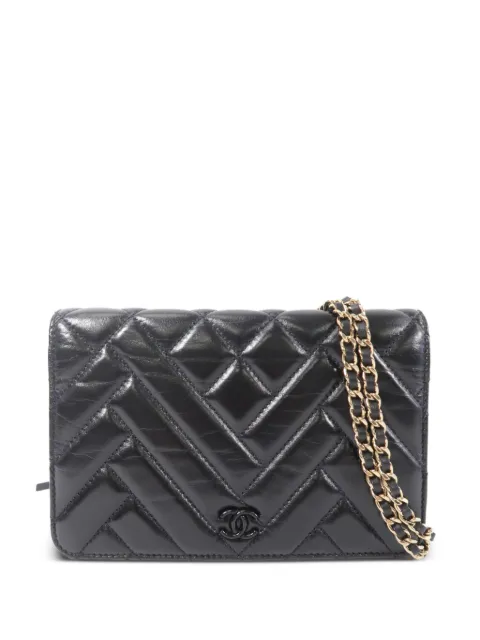 CHANEL Pre-Owned quilted CC chain wallet Black WALLETONCHAIN