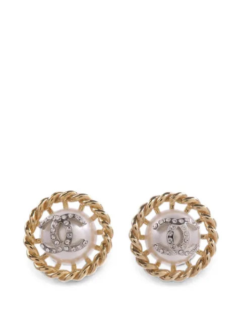 CHANEL Pre-Owned CC faux-pearl earrings Gold EARRING