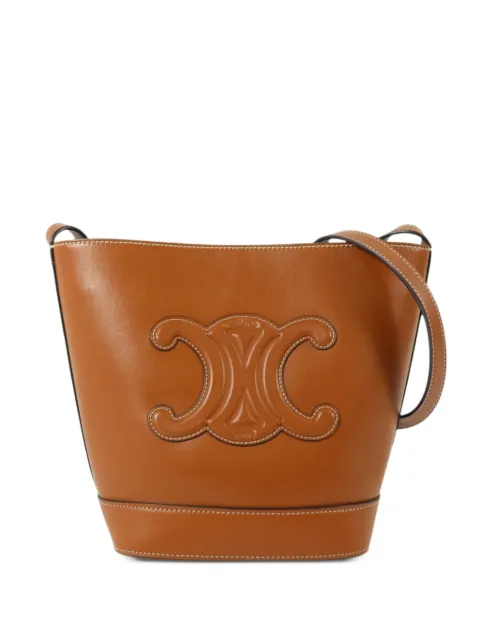 Celine Pre-Owned Triomphe Cuir bucket bag Brown 113783DU3