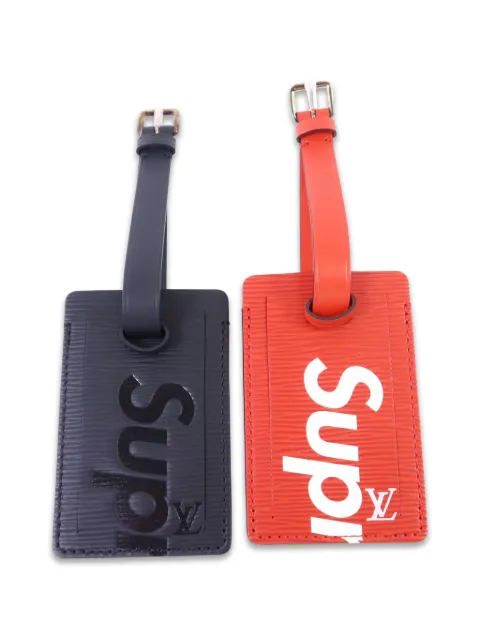 Louis Vuitton Pre-Owned x Supreme Epi leather luggage tags Black M67726