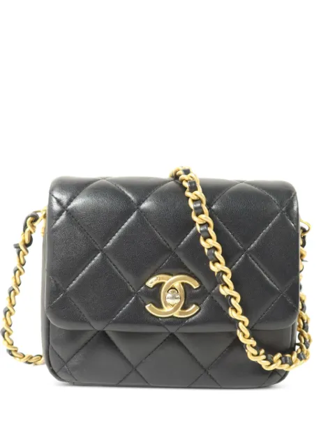 CHANEL Pre-Owned turn-lock-fastening shoulder bag Black AS2733