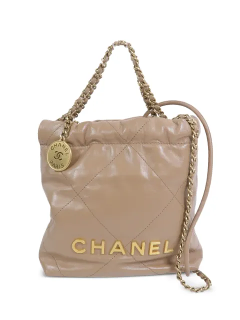 CHANEL Pre-Owned mini Chanel 22 shoulder bag Neutrals AS3980