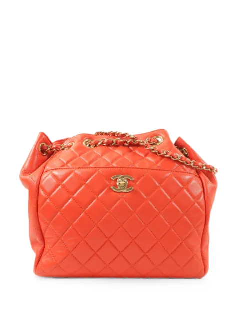 CHANEL Pre-Owned CC turn-lock quilted shoulder bag Orange CHAINSHOULDER