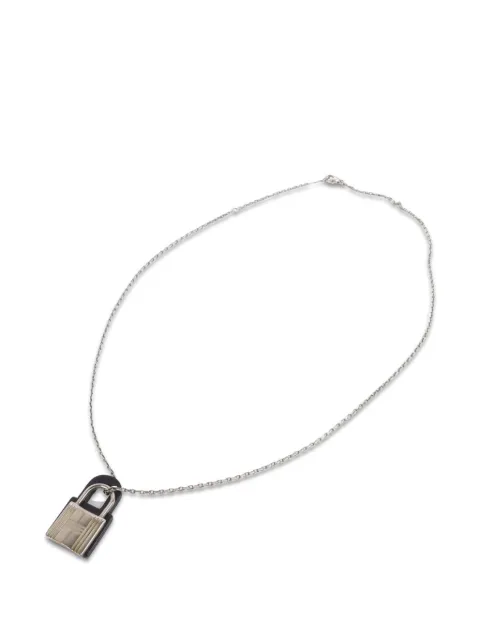 Hermès Pre-Owned O'Kelly leather-pendant necklace Silver D89
