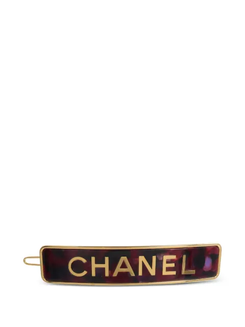 CHANEL Pre-Owned logo-embellished hair clip Gold HAIRCLIP