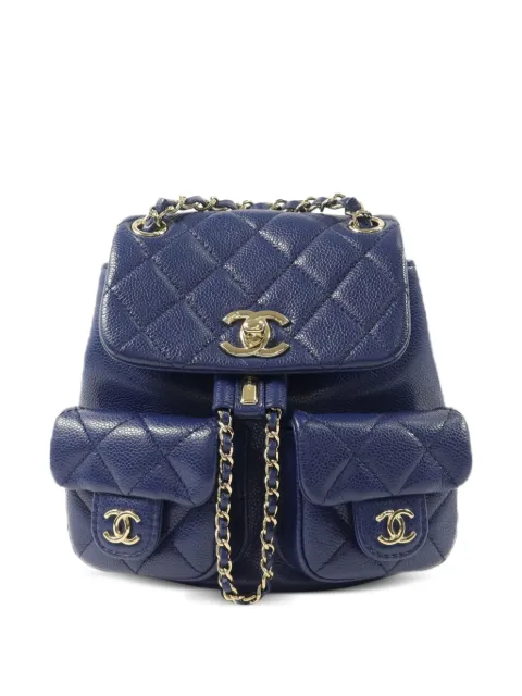CHANEL Pre-Owned interlocking-CC backpack Blue AS2908