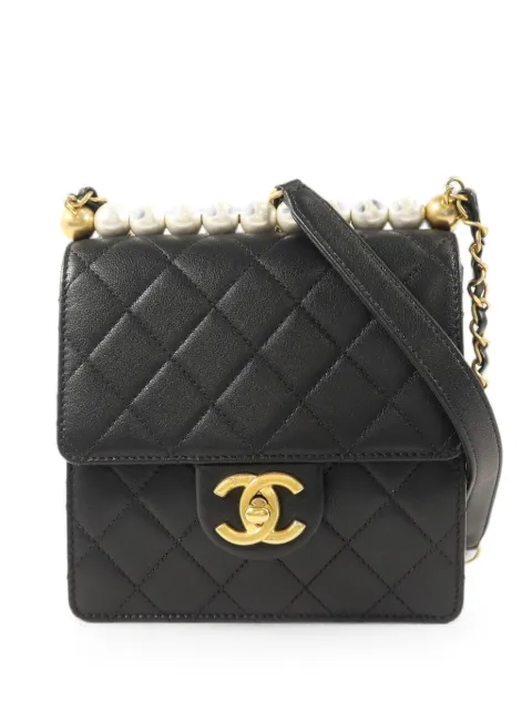 CHANEL Pre-Owned quilted CC turn-lock shoulder bag Black AS0584