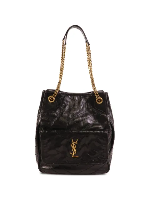 Saint Laurent Pre-Owned small Niki leather bucket bag Black LND862295