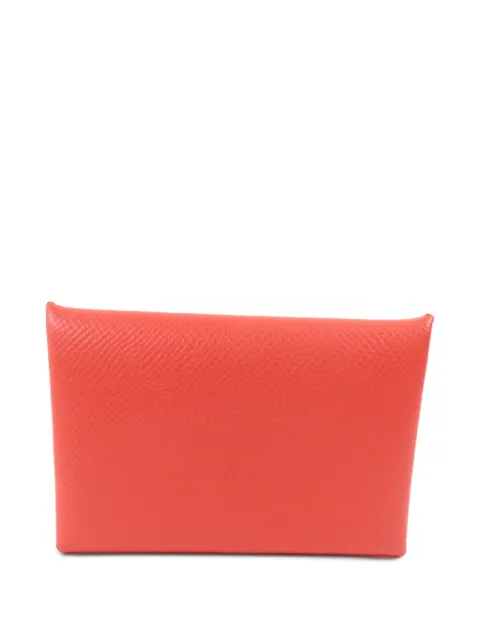 Hermès Pre-Owned 2018 Calvi Epsom card holder Orange CT5