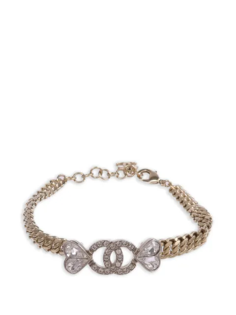 CHANEL Pre-Owned CC crystal bracelet Gold BRACELET