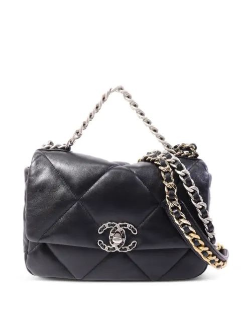 CHANEL Pre-Owned 19 quilted shoulder bag Black AS1160