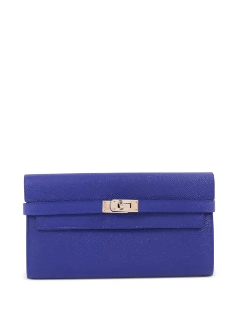 Hermès Pre-Owned Kelly leather wallet Blue R7TPHW
