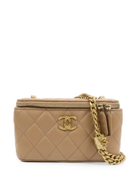 CHANEL Pre-Owned CC Vanity Case chain-strap lambskin shoulder bag Brown AP3044