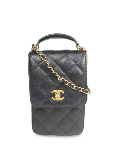 CHANEL Pre-Owned Vertical In The Loop calfskin crossbody bag Black PHONEBAGWITHHANDLE