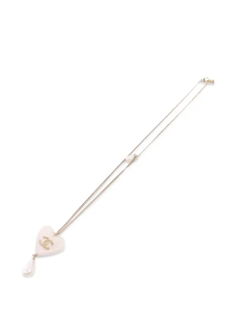 CHANEL Pre-Owned CC heart necklace Gold NECKLACE