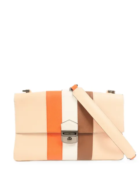 Longchamp striped leather shoulder bag Neutrals SHOULDERBAG