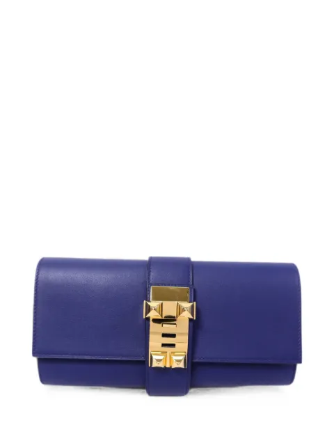 Hermès Pre-Owned 2016 Medor leather clutch bag Blue X73GHW