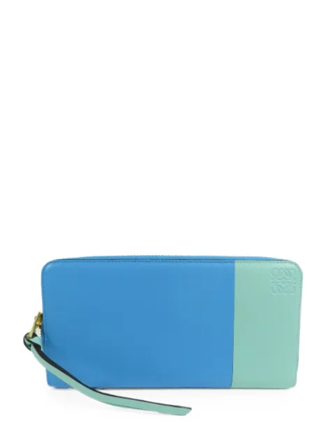 Loewe Pre-Owned Anagram-embossed panelled wallet Blue LONGWALLET