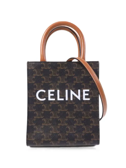 Celine Pre-Owned Triomphe logo tote bag Brown MINIVERTICALCABAS