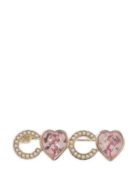 CHANEL Pre-Owned Coco heart brooch Gold COCOBROOCH