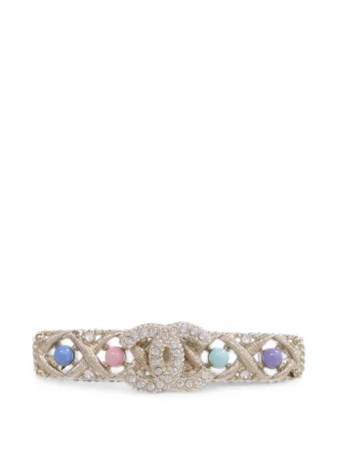 CHANEL Pre-Owned CC crystal brooch Gold BROOCH