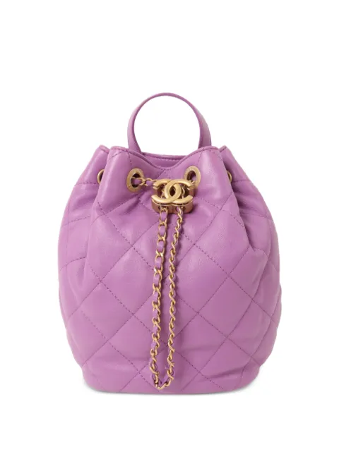 CHANEL Pre-Owned CC bucket backpack Purple AS3211
