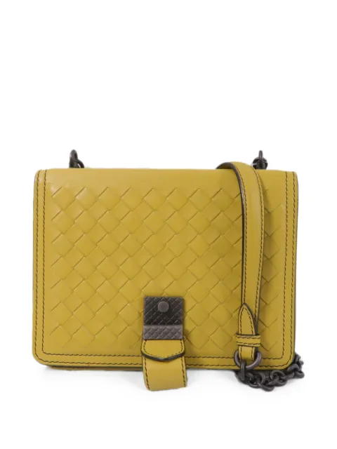 Bottega Veneta Pre-Owned Intrecciato chain shoulder bag Yellow SHOULDERBAG