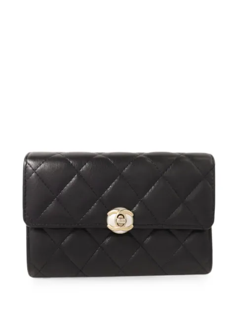 CHANEL Pre-Owned CC turn-lock quilted wallet Black WALLET