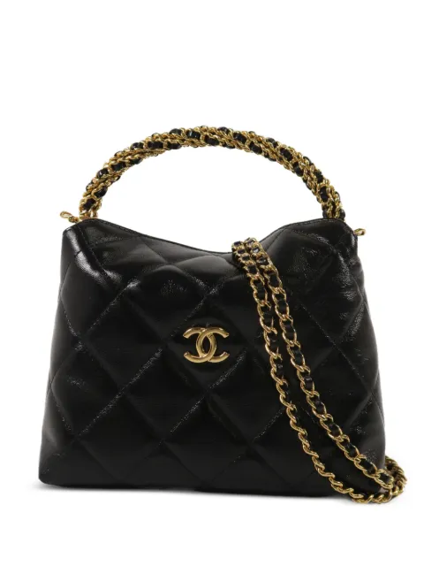 CHANEL Pre-Owned CC diamond-quilted tote bag Black AP4189
