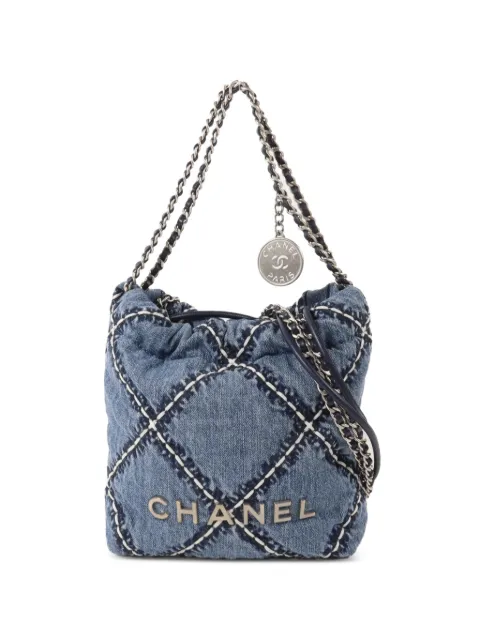CHANEL Pre-Owned mini Chanel 22 shoulder bag Blue AS3980