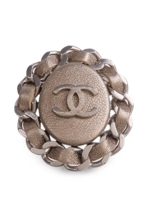 CHANEL Pre-Owned CC chain-link brooch Silver BROOCH