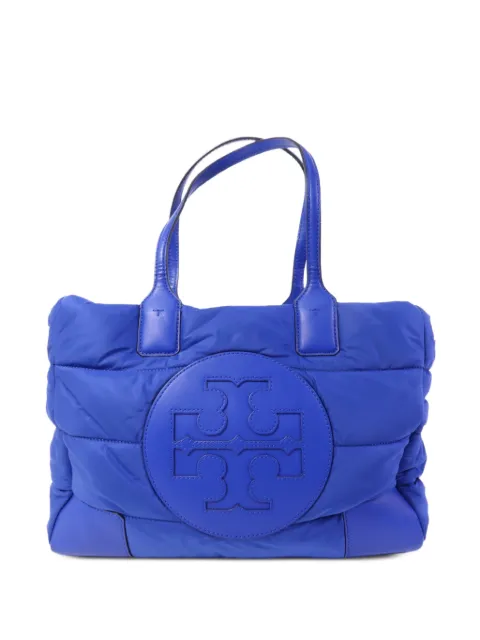 Tory Burch quilted logo-patch shoulder bag Blue SHOULDERBAG