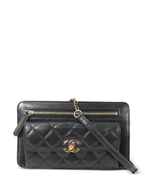 CHANEL Pre-Owned CC turn-lock shoulder bag Black CHAINSHOULDER