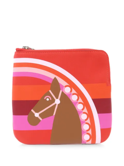 Hermès Pre-Owned Carre Pocket horse-print wallet Red ZPHW