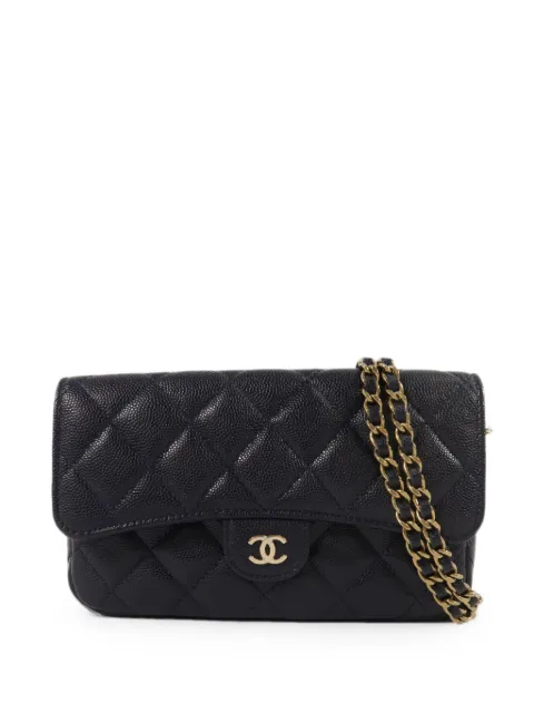 CHANEL Pre-Owned CC quilted shoulder bag Blue AP2096