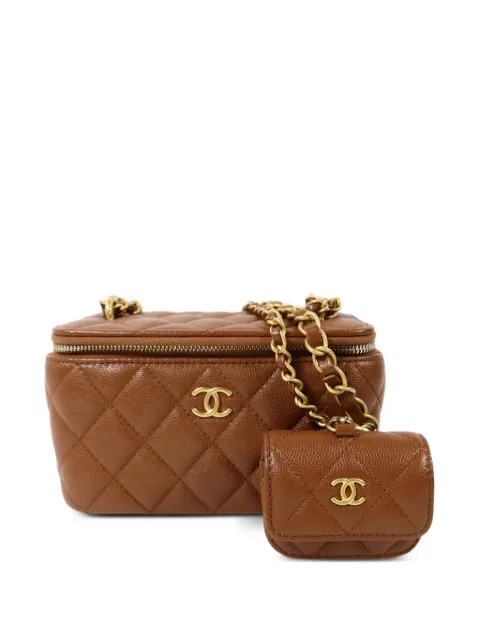 CHANEL Pre-Owned CC logo-detail chain-strap vanity bag Brown VANITYCASE