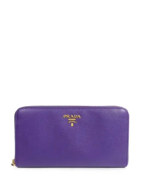 Prada Pre-Owned saffiano leather zip-around wallet Purple 1M0506