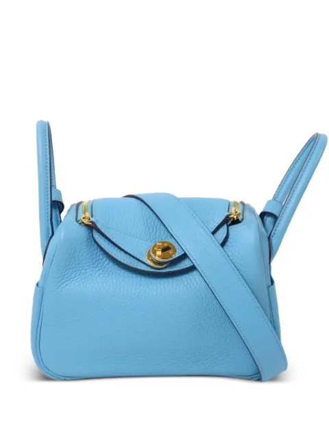 Hermès Pre-Owned 2021 mini Lindy shoulder bag Blue ZP3GHW