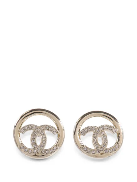 CHANEL Pre-Owned CC crystal earrings Gold EARRING